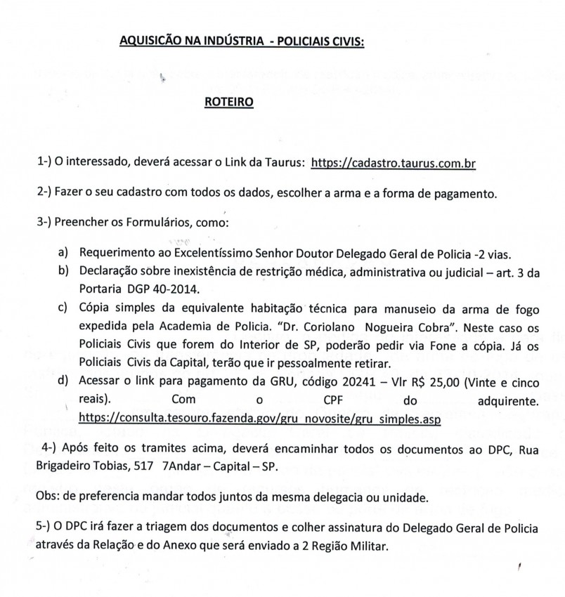 COMPRA DE ARMAS DIRETO DA FÁBRICA (ROTEIRO PARA AQUISIÇÃO)