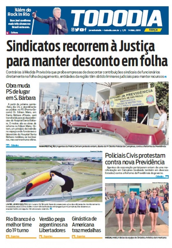POLICIAIS PROTESTAM CONTRA REFORMA - Matéria publicada no JORNAL TODODIA na data de 14/05/2019