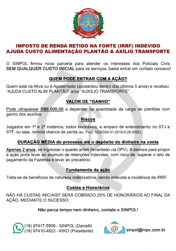 NOVA AÇÃO - SINPOL CAMPINAS 