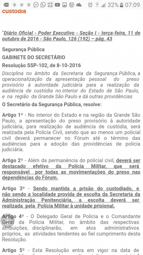 RESOLUÇÃO SSP-102, DE 8-10-2016