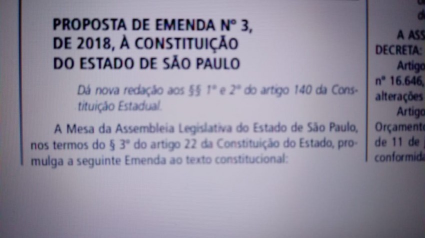 PEC ESTADUAL SP 03/18 PRETENDE EQUIPARAR O SALÁRIO DOS DELEGADOS DE POLICIA AOS PROCURADORES DO ESTADO. É JUSTO FAZER ISTO IGNORANDO AS DEMAIS CARREIRAS?