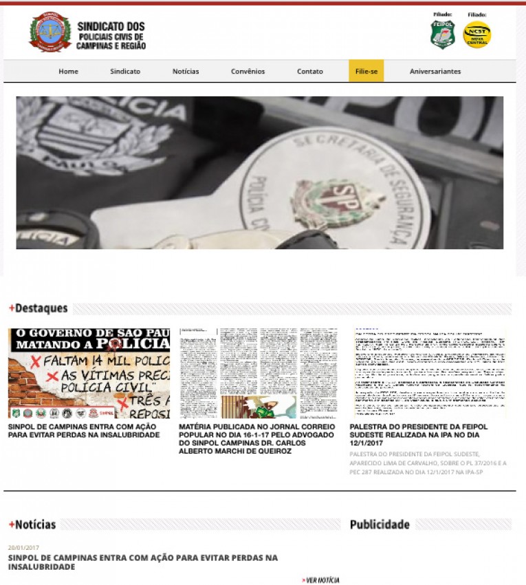 SINPOL inicia processo de modernização do seu website
